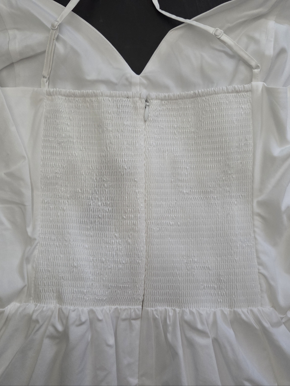 NWT - Express V-Neck Ruched Side Tie Smocked Back Bodice Midi Dress - Size XL - Picture 11 of 16